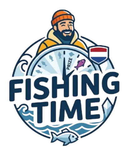 fishing time visspel logo met visser en wiel