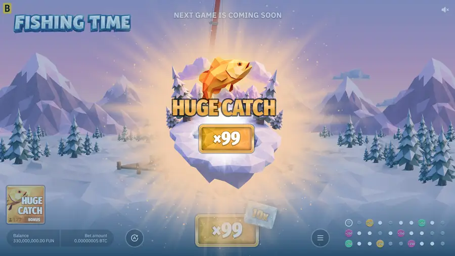 fishing time huge-catch met gele vis en uitbetaling