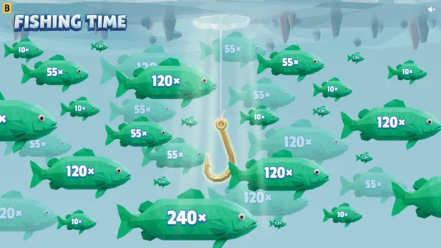 Big Catch bonusronde van Fishing Time met groene vissen en multipliers
